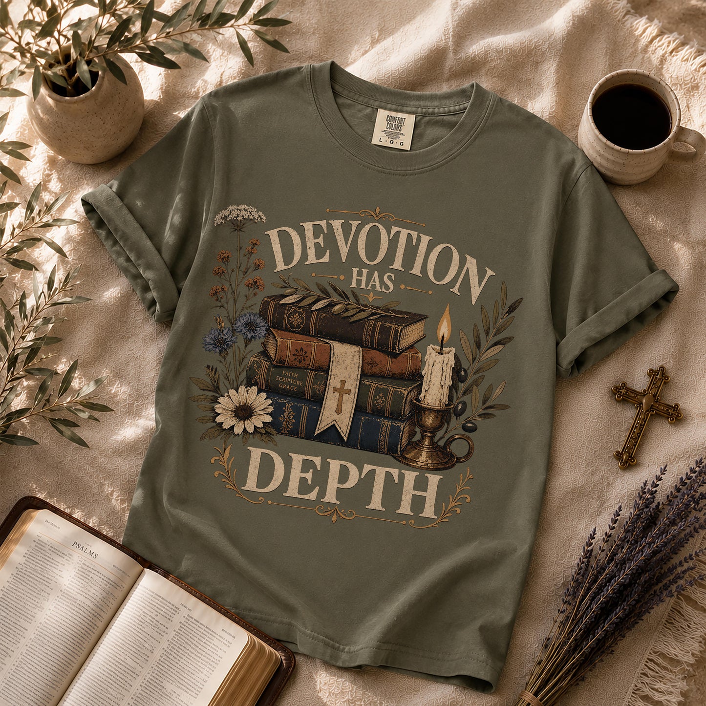 Devotion Has Depth Boho Dark Academia Christian Shirt
