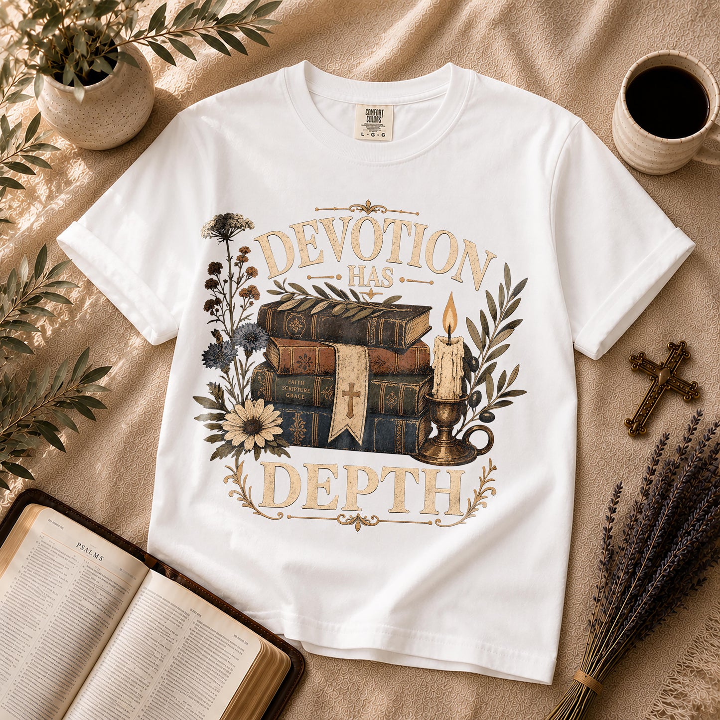 Devotion Has Depth Boho Dark Academia Christian Shirt