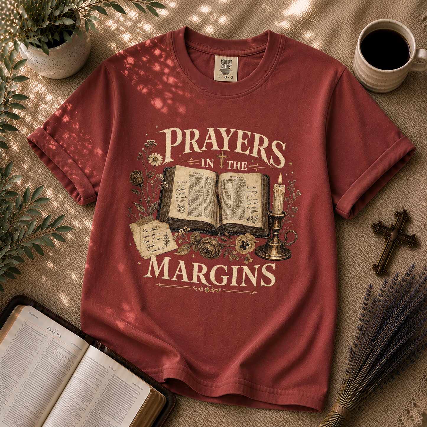 Prayers in the Margins Dark Academia Christian T-Shirt