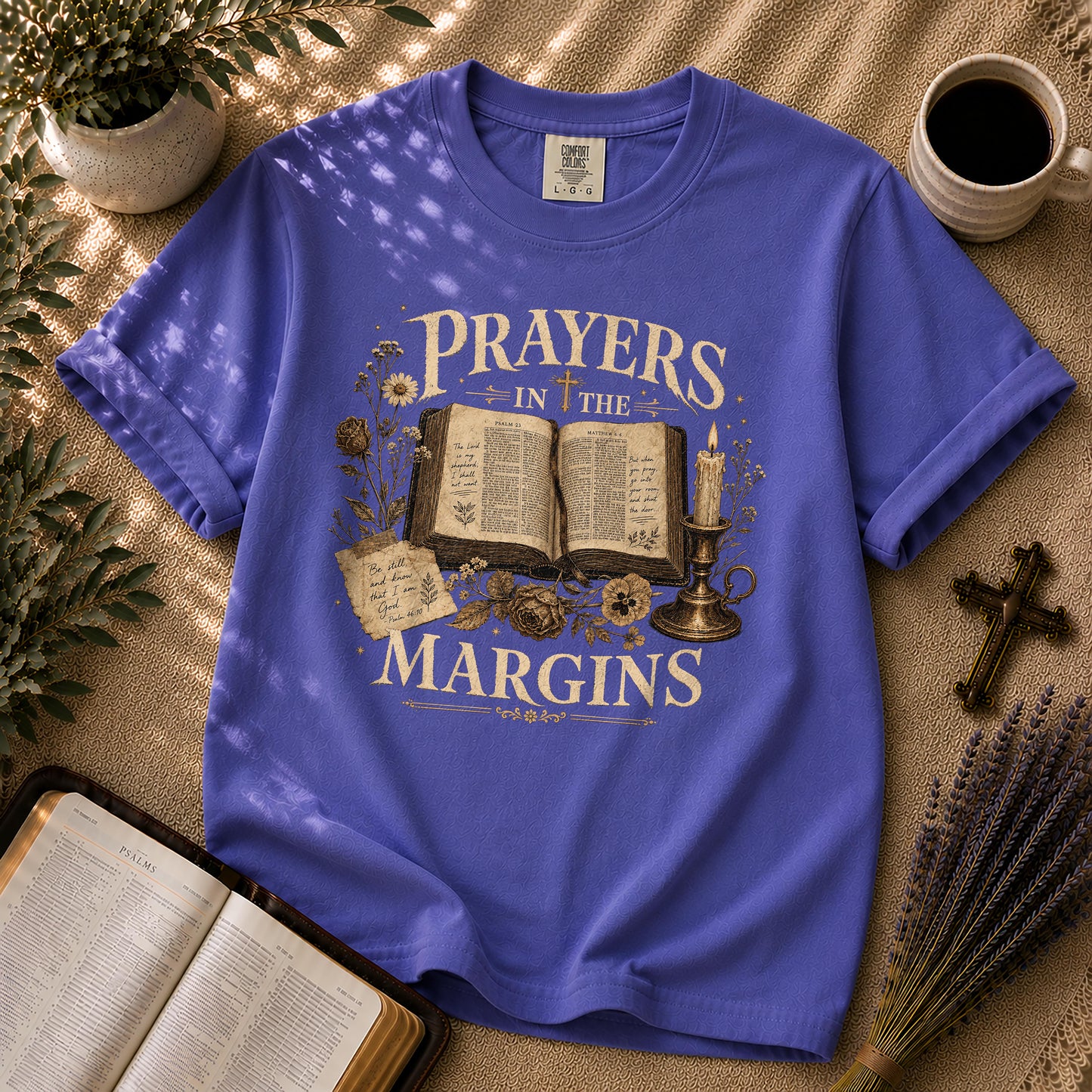 Prayers in the Margins Dark Academia Christian T-Shirt