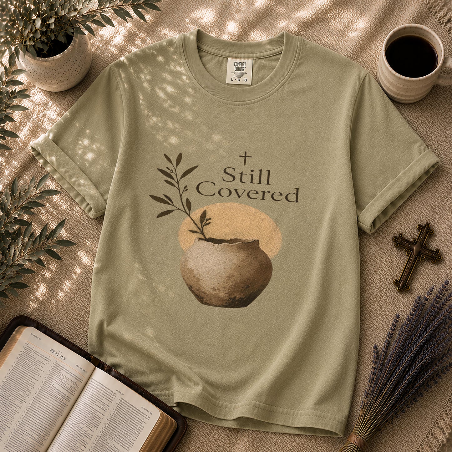 Still Covered – Japandi Christian Tee