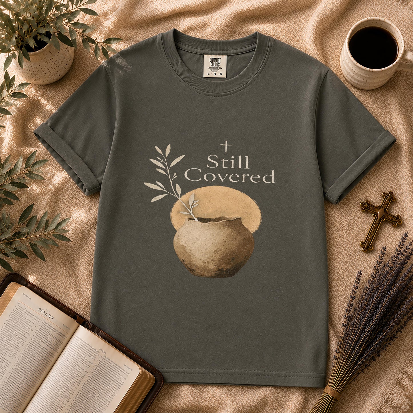 Still Covered – Japandi Christian Tee