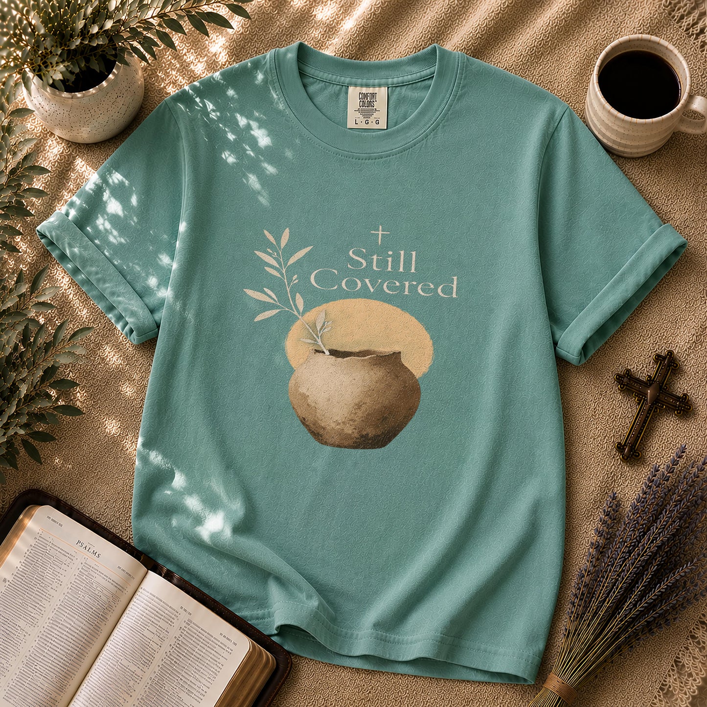 Still Covered – Japandi Christian Tee