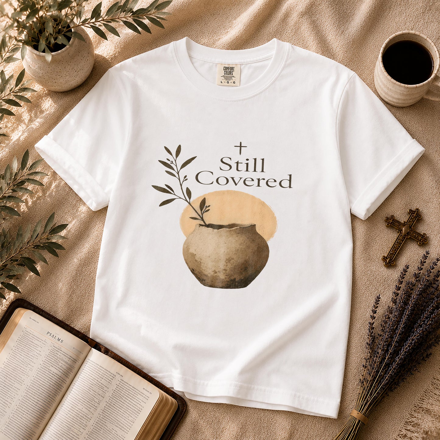 Still Covered – Japandi Christian Tee
