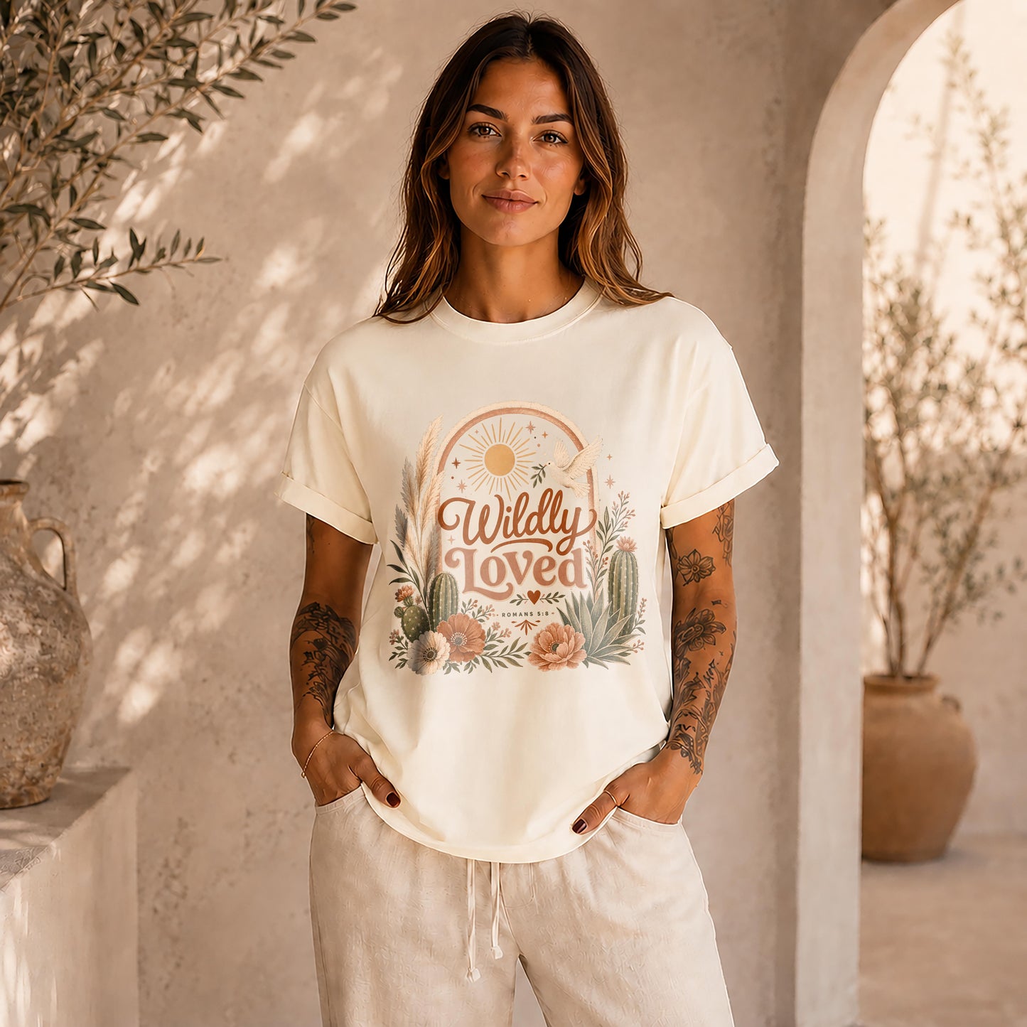 Wildly Loved – Boho Christian Graphic Tee