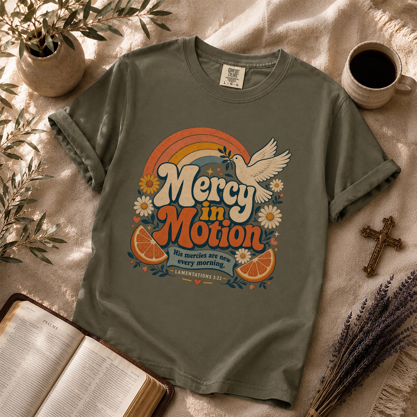 Mercy in Motion – 70s Retro Christian Tee