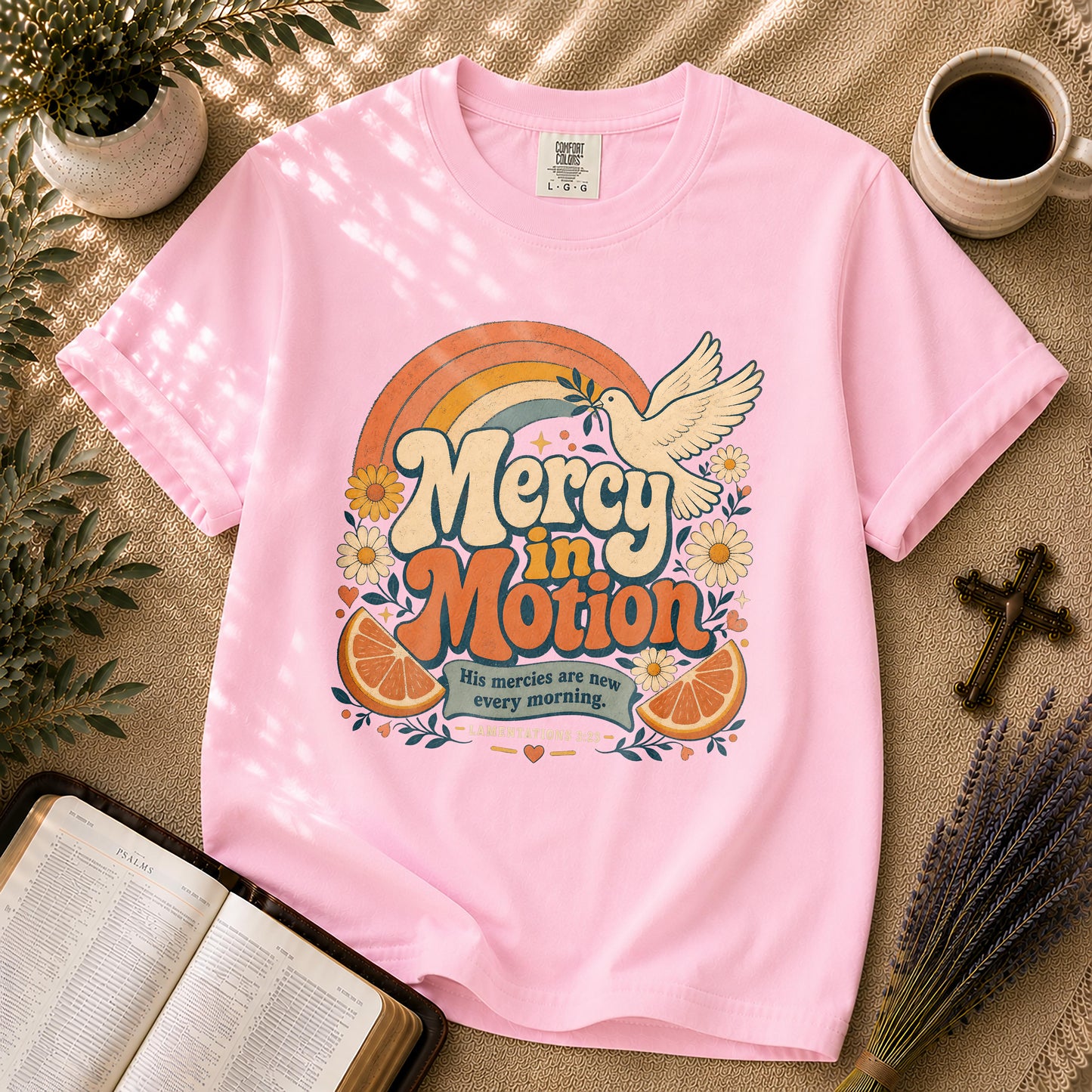 Mercy in Motion – 70s Retro Christian Tee