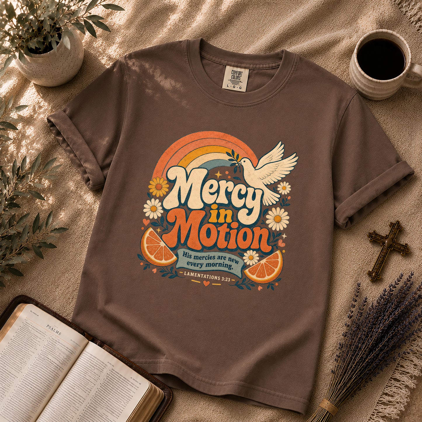 Mercy in Motion – 70s Retro Christian Tee