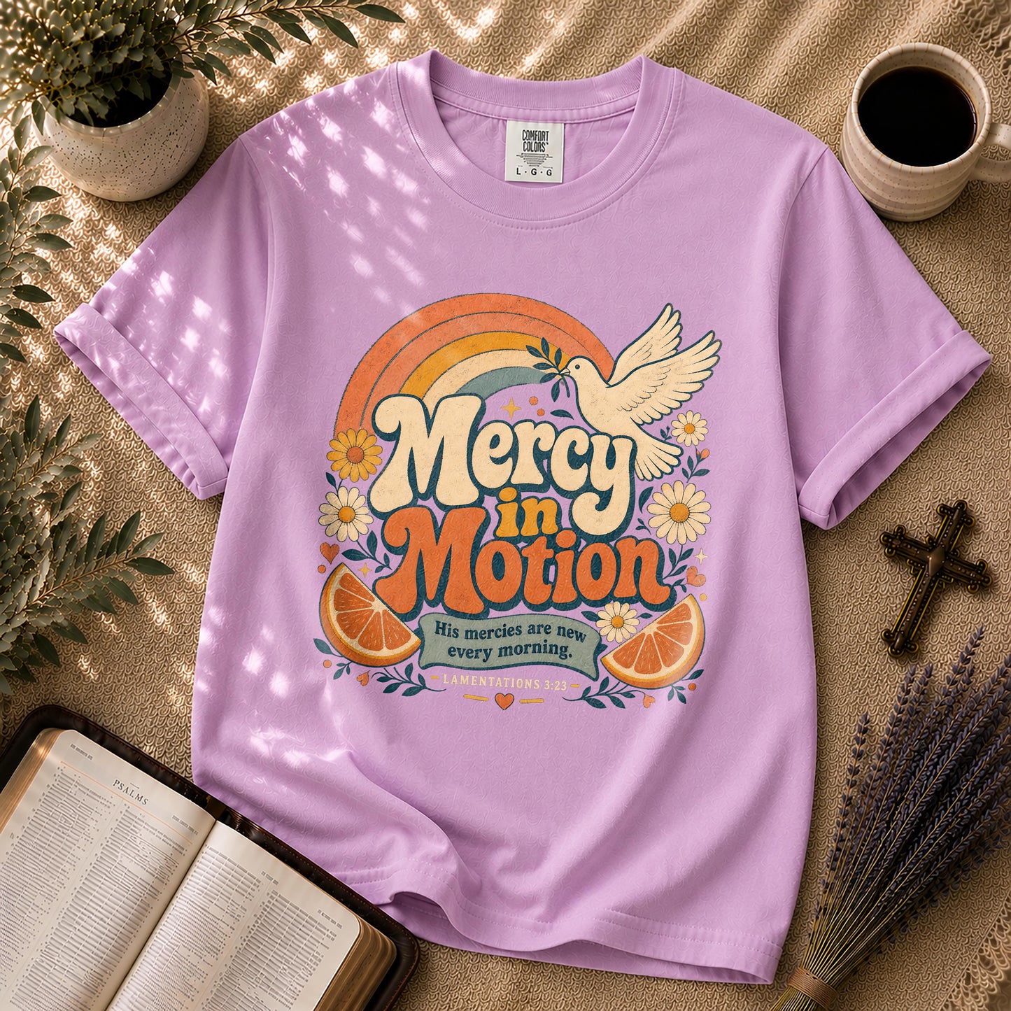 Mercy in Motion – 70s Retro Christian Tee