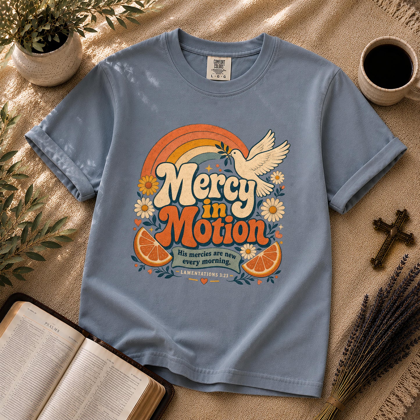 Mercy in Motion – 70s Retro Christian Tee