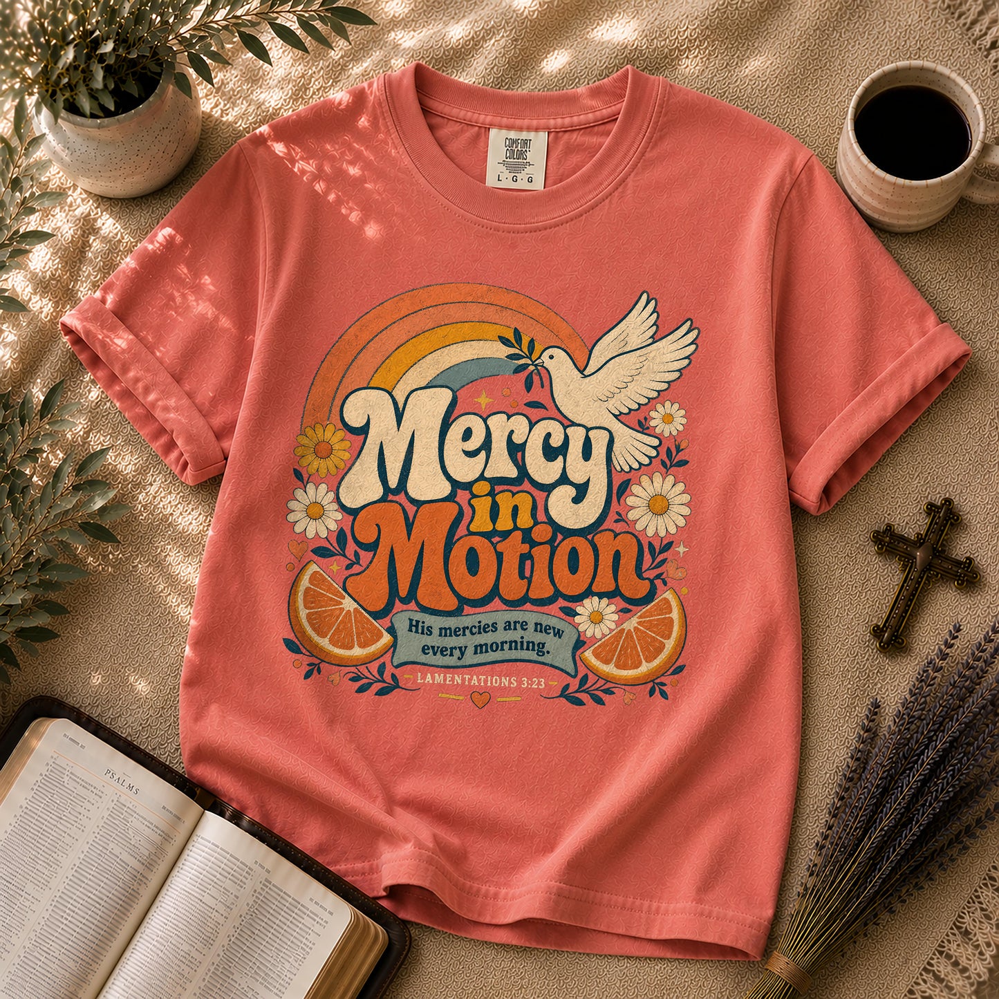 Mercy in Motion – 70s Retro Christian Tee