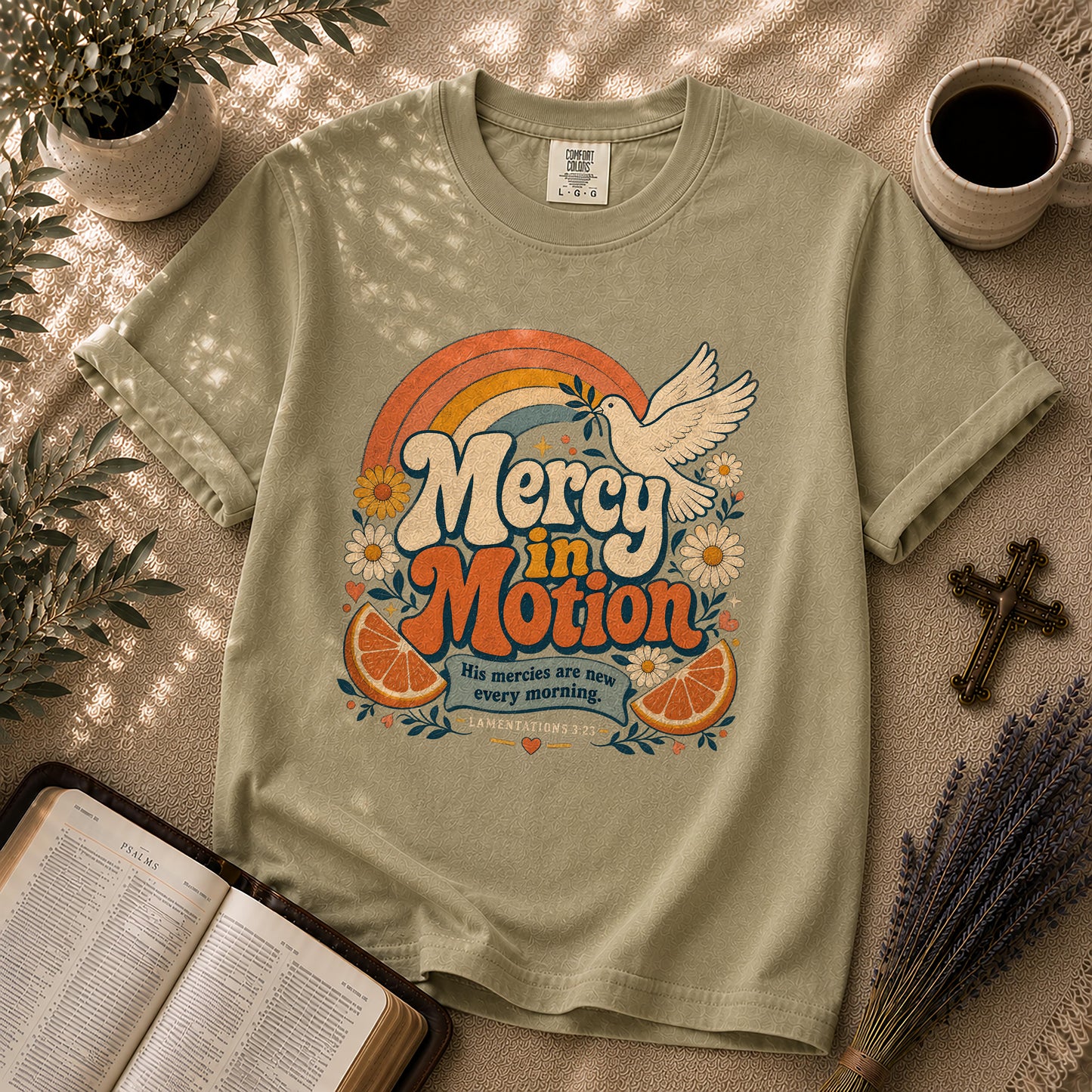 Mercy in Motion – 70s Retro Christian Tee