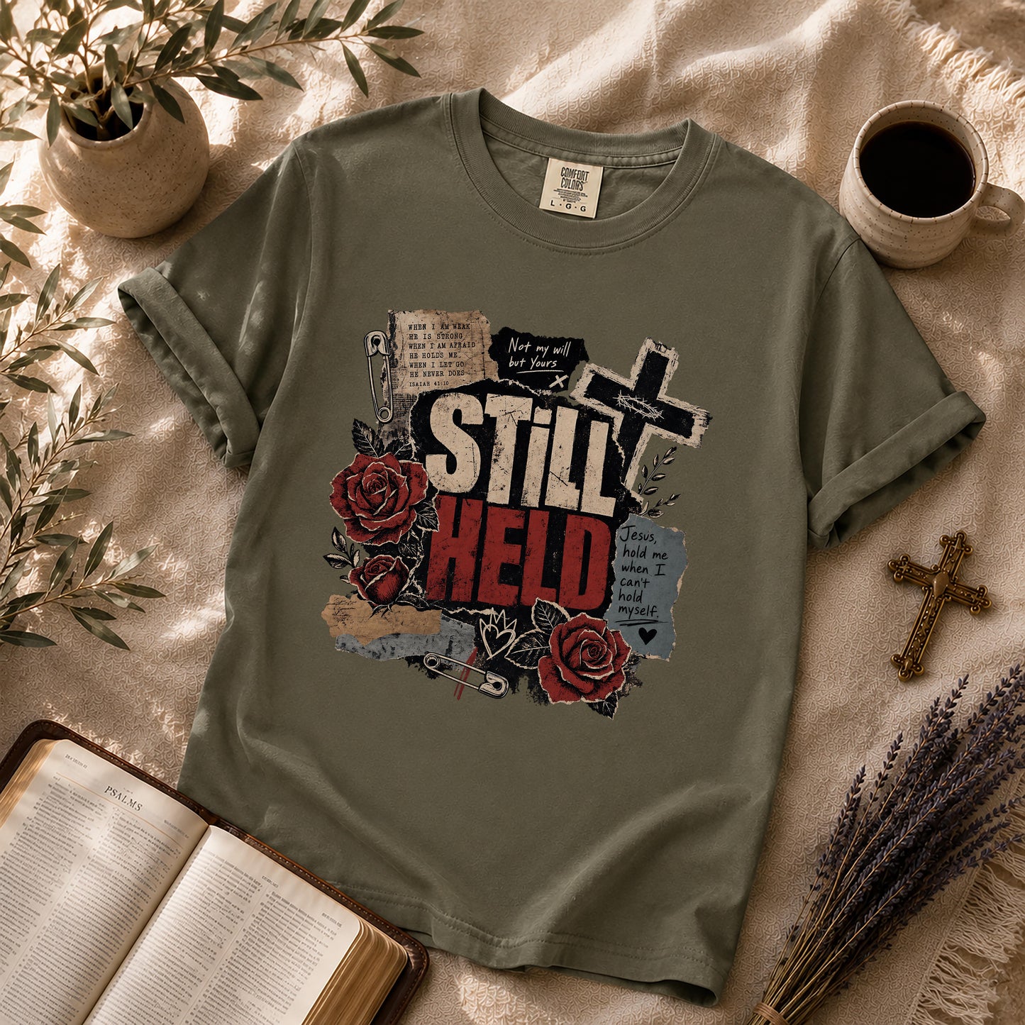 Still Held – Grunge Christian Women's Tee