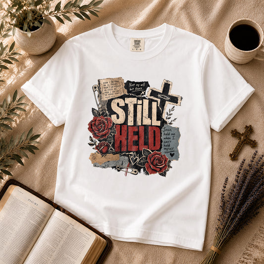 Still Held – Grunge Christian Women's Tee