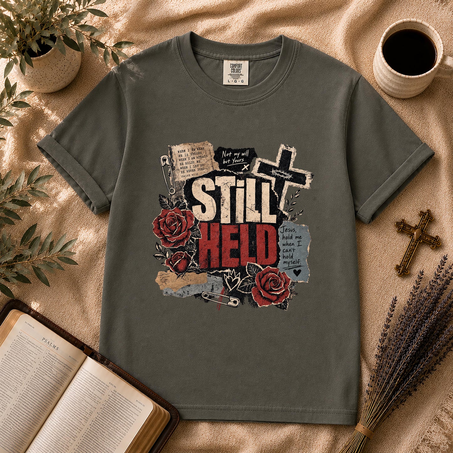 Still Held – Grunge Christian Women's Tee