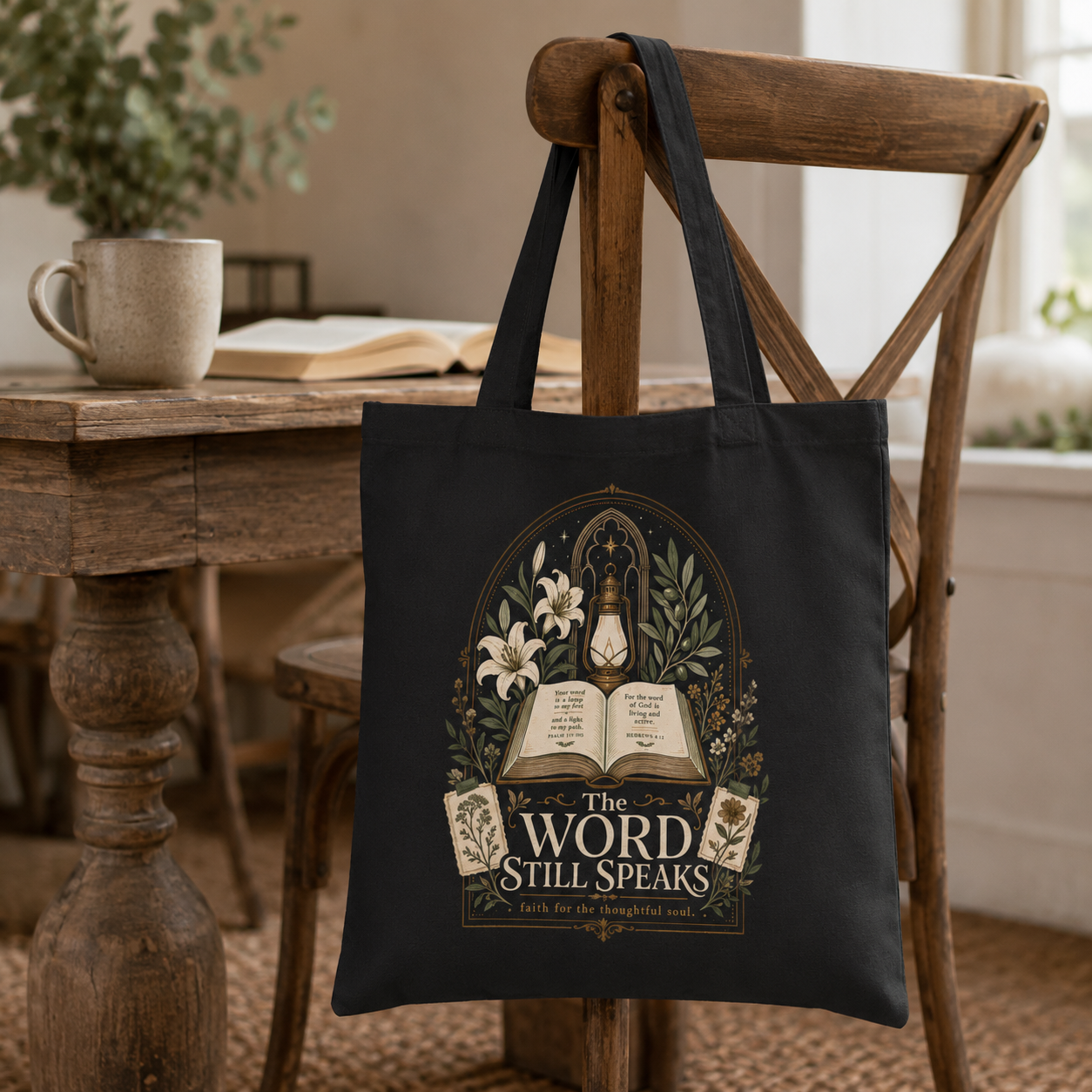 The Word Still Speaks Canvas Book Tote