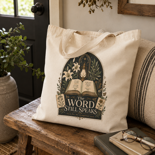 The Word Still Speaks Canvas Book Tote